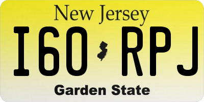 NJ license plate I60RPJ