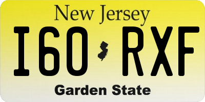 NJ license plate I60RXF