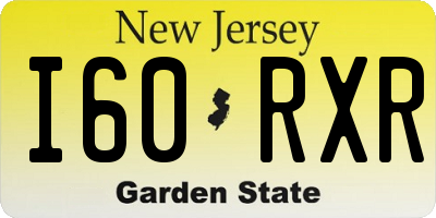 NJ license plate I60RXR