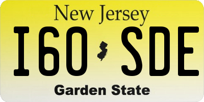 NJ license plate I60SDE