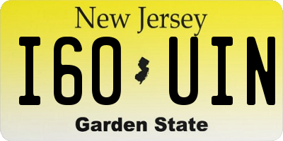 NJ license plate I60UIN