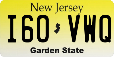 NJ license plate I60VWQ