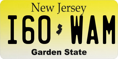 NJ license plate I60WAM