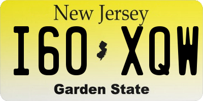 NJ license plate I60XQW