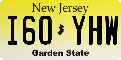 NJ license plate I60YHW