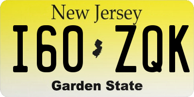 NJ license plate I60ZQK