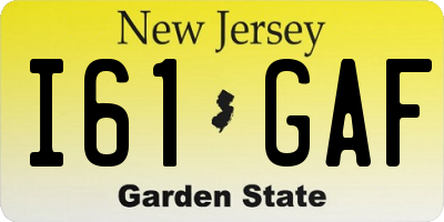 NJ license plate I61GAF