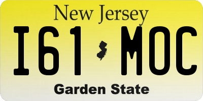 NJ license plate I61MOC