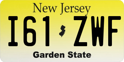 NJ license plate I61ZWF