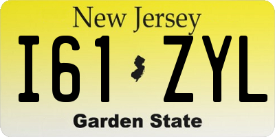 NJ license plate I61ZYL