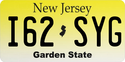 NJ license plate I62SYG