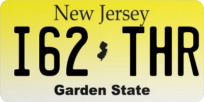 NJ license plate I62THR