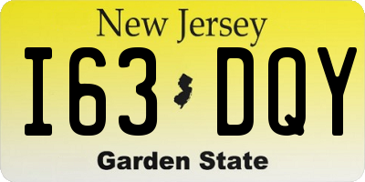 NJ license plate I63DQY
