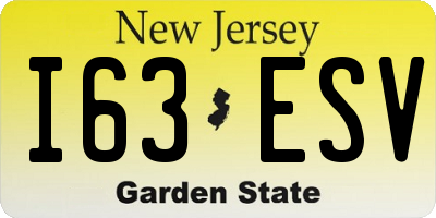 NJ license plate I63ESV