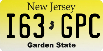 NJ license plate I63GPC
