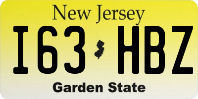 NJ license plate I63HBZ