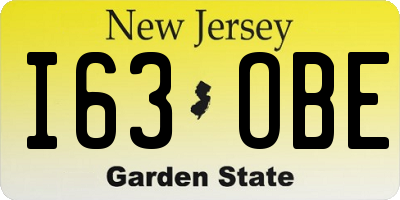 NJ license plate I63OBE