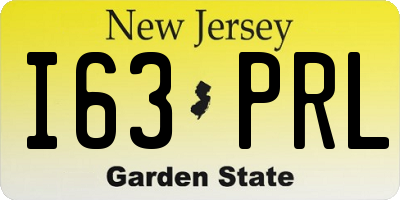 NJ license plate I63PRL