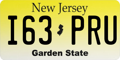 NJ license plate I63PRU