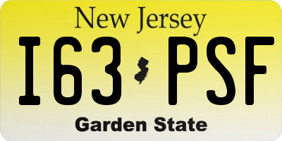 NJ license plate I63PSF