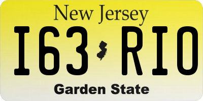 NJ license plate I63RIO
