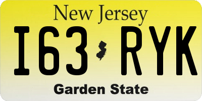 NJ license plate I63RYK