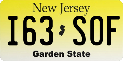 NJ license plate I63SOF