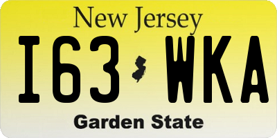 NJ license plate I63WKA