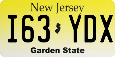 NJ license plate I63YDX