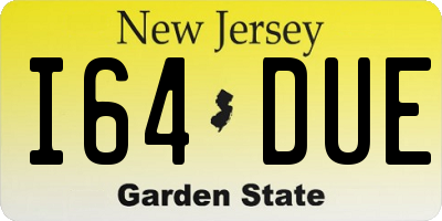 NJ license plate I64DUE