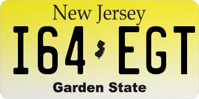NJ license plate I64EGT