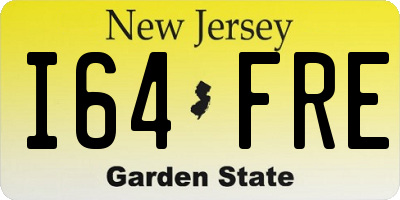 NJ license plate I64FRE