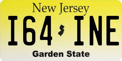 NJ license plate I64INE