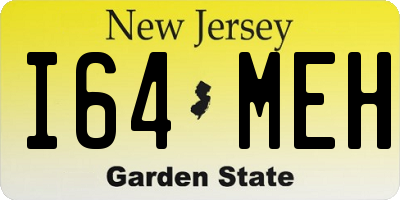 NJ license plate I64MEH