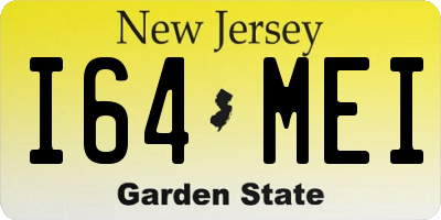 NJ license plate I64MEI