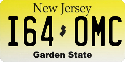 NJ license plate I64OMC