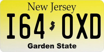 NJ license plate I64OXD