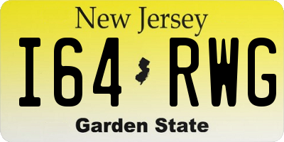 NJ license plate I64RWG