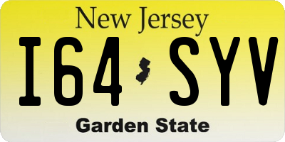 NJ license plate I64SYV