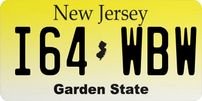 NJ license plate I64WBW