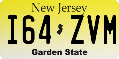 NJ license plate I64ZVM