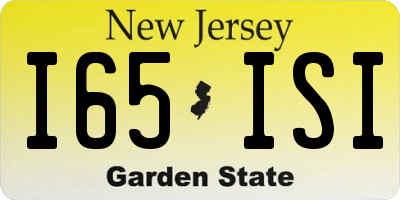 NJ license plate I65ISI