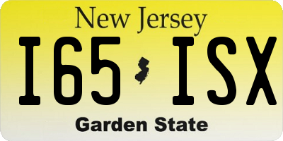 NJ license plate I65ISX