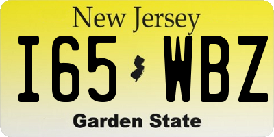 NJ license plate I65WBZ