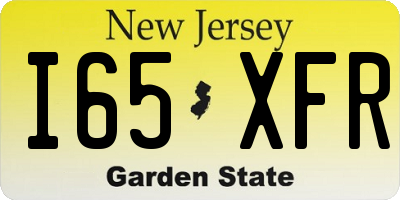 NJ license plate I65XFR