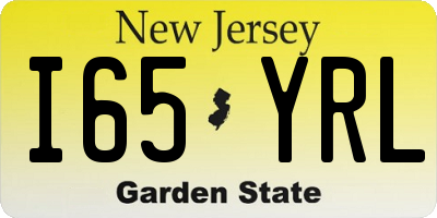 NJ license plate I65YRL