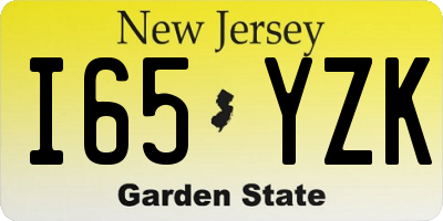 NJ license plate I65YZK