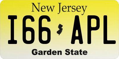 NJ license plate I66APL