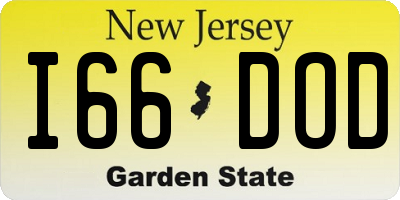 NJ license plate I66DOD