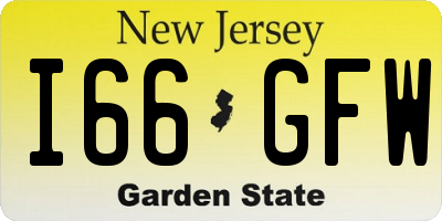 NJ license plate I66GFW